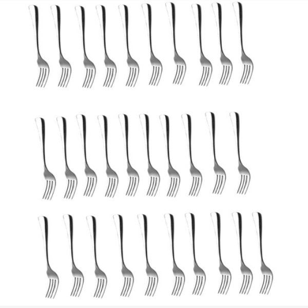 Silver Stainless Steel Fork - 30-Pieces
