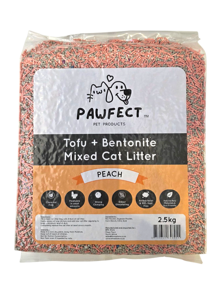 Pawfect - Tofu &amp; Bentonite - Peach Mixed Cat Litter