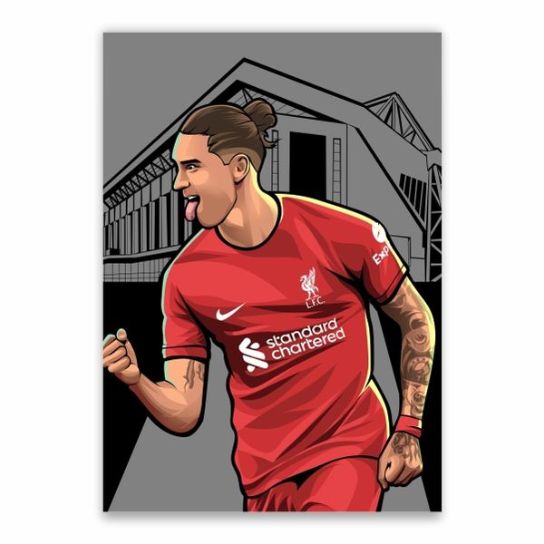 Darwin Nunez Cartoon Poster - A1