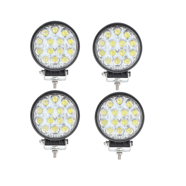 4 Pcs 42W Round LED Work Light For Off-Road ATV UTV