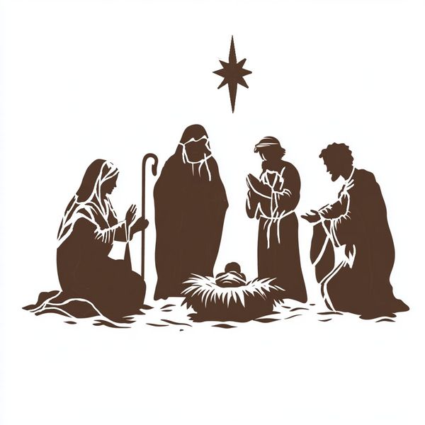 Beautiful Christmas Nativity Stencil 30cm