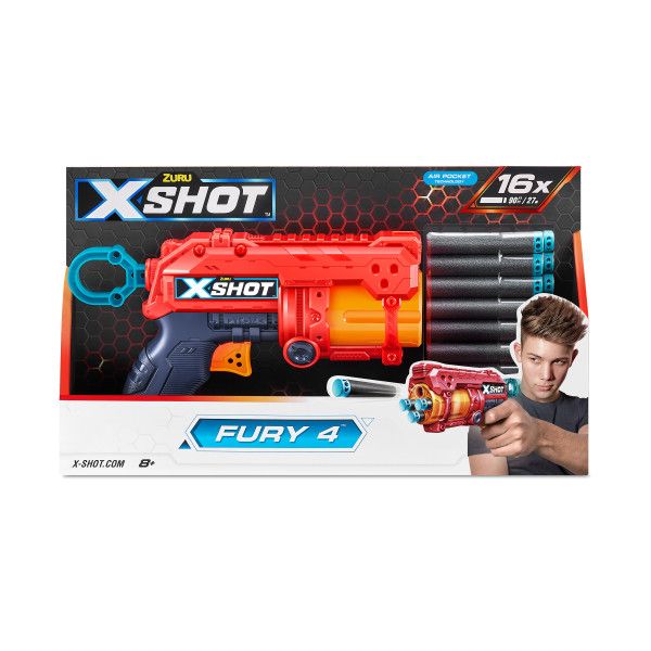 X-Shot Excel Fury 4 Blaster 16 Darts by Zuru