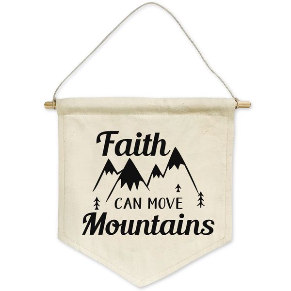 Faith Can Move Mountains Christian Inspired Cotton Banner Decor