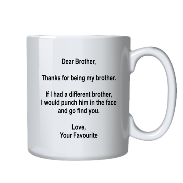 Dear Family Brothers Birthday Christmas Gift Mug Cup