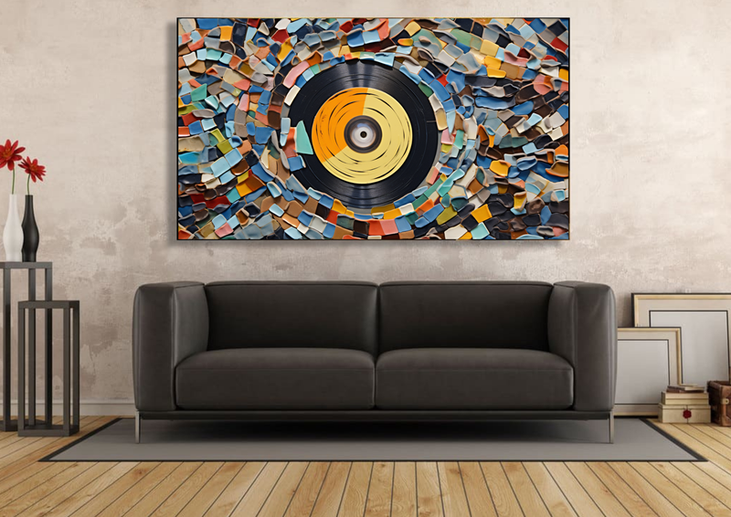 Canvas Wall Art - Record Mosaic Abstract - IM0409