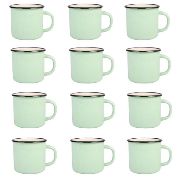Home Kitchen Camping Enamel Mug Set of 12 Jumbo Pack