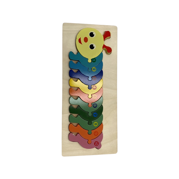 10-Piece Wooden Jigsaw Imposition Worm Puzzle