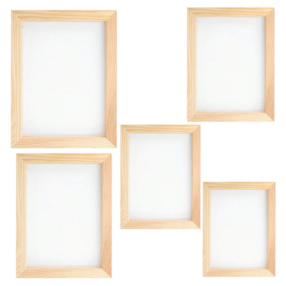 Craft DIY Multi Size Wooden Screen Paper Making Frame Mould Set of 5 ...