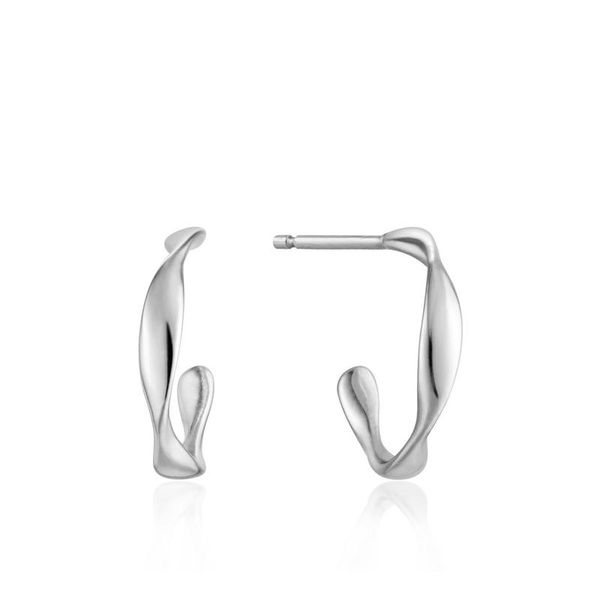 Ania Haie Twister Mini Hoop Earrings - Rhodium