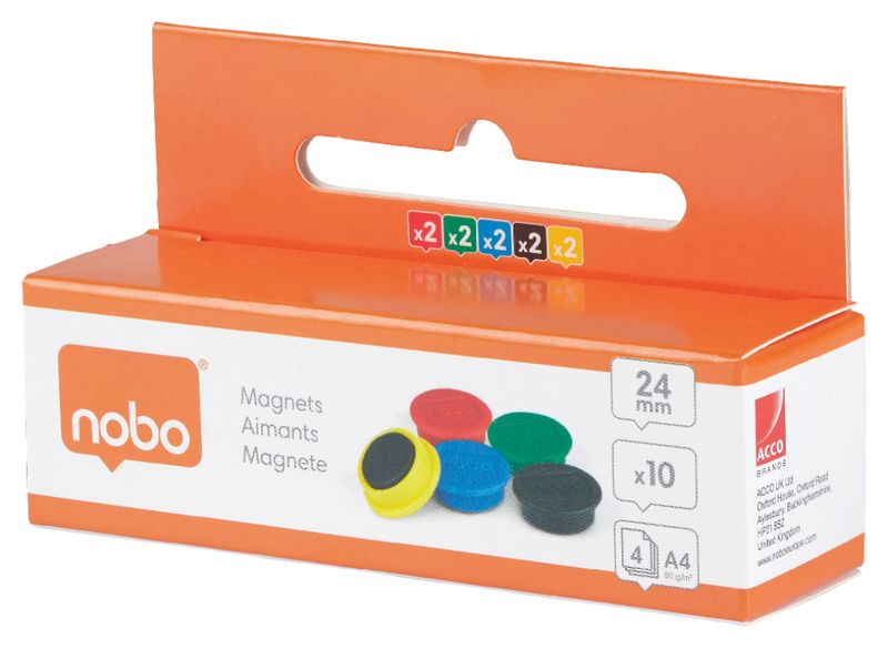 Nobo Whiteboard Magnets Pack of 10