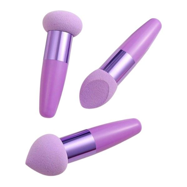 3 Piece - Cosmetic Foundation Sponge Set - Purple