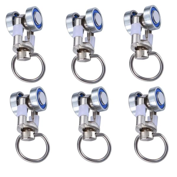 Tool DIY Stainless Steel Ceiling Curtain Track Rollers Set of 6 - 4.1cm
