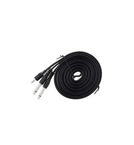 PTech 3.5mm Stereo Male To 2x6.35mm Male Extension Cable - 1.5m
