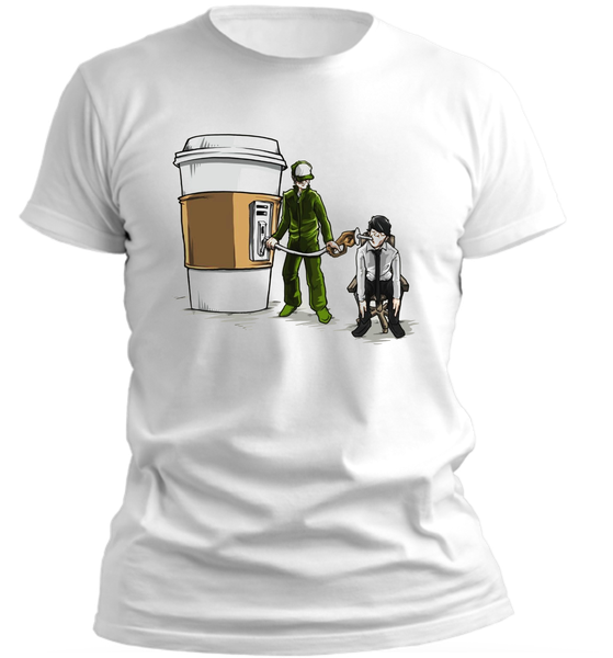 PepperSt Men's White T-Shirt - Coffee Fuel