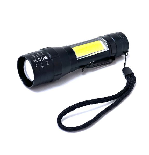 Portable Aluminium Alloy 2-in-1 Multifunctional Zoom Flashlight With Strap