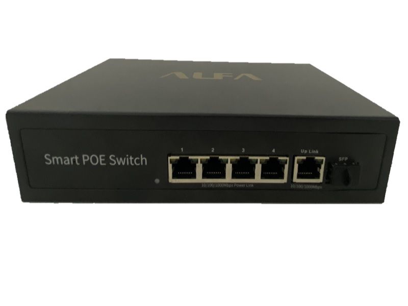 ALFA 6 Port 65W Smart PoE Switch - Compact Power Distribution Solution