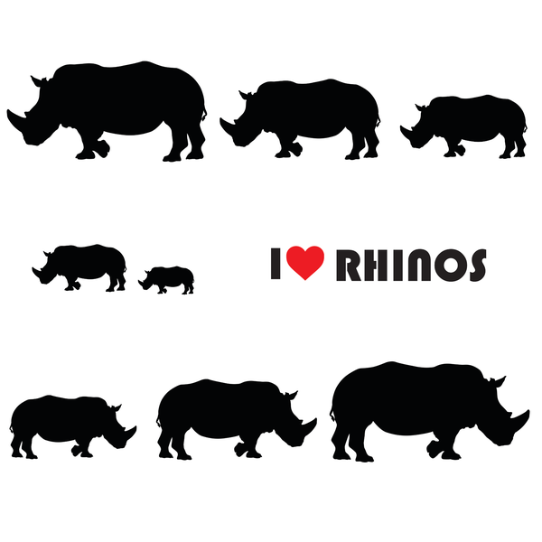 TrendSpire Rhinos Vinyl Stickers - Set of 8