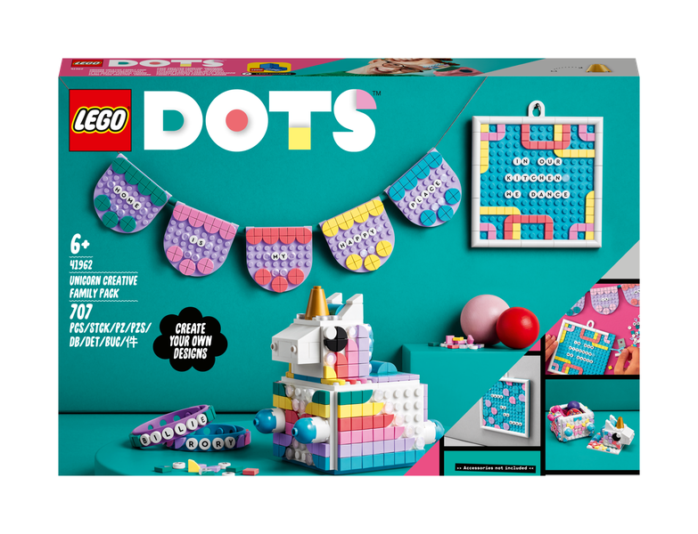 LEGO® DOTS Unicorn Creative Family Pack 41962 Craft Decoration Kit (707 Pieces)