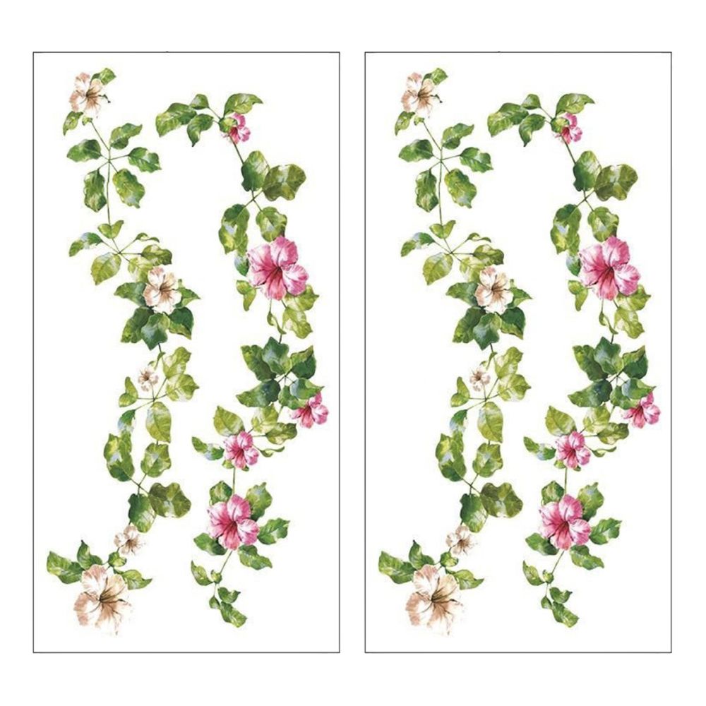 Home Decor Multi Use Double Flower Vine Sticker Sheet Set of 2 (110cm