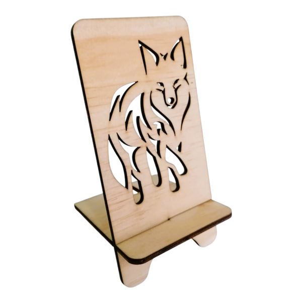 Wooden Laser Cut Fox Mobile Phone Holder