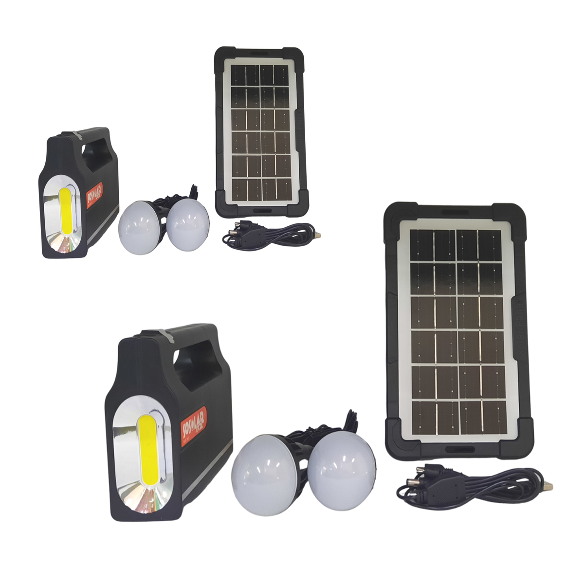 2 Pack Solar Light & Cell phone system 2 Globes