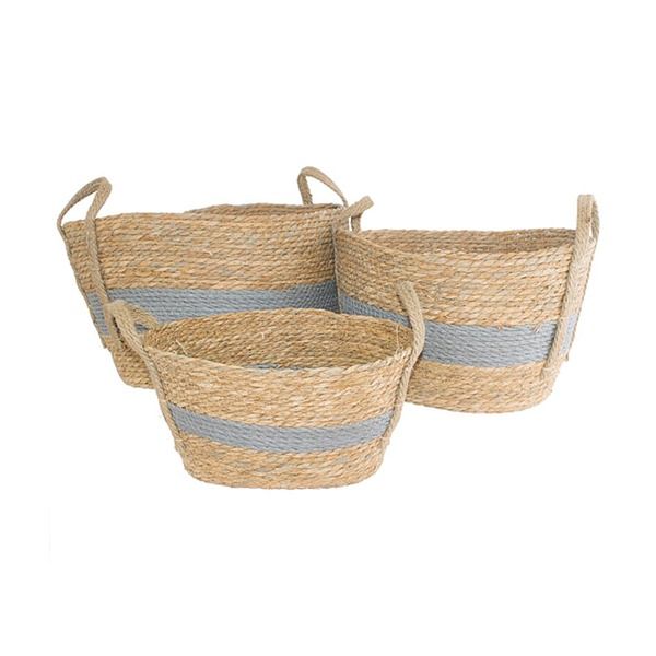MC - Woven Baskets - Beige/Grey