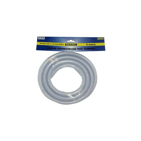 Dejuca - Clear Reinforced PVC Tubing - 10mm x 16mm - 3m