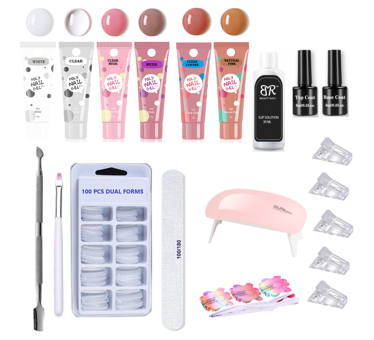 Beauty Rays Polygel Nail Extension Kit with Mini UV LED nail lamp | Buy  Online in South Africa 