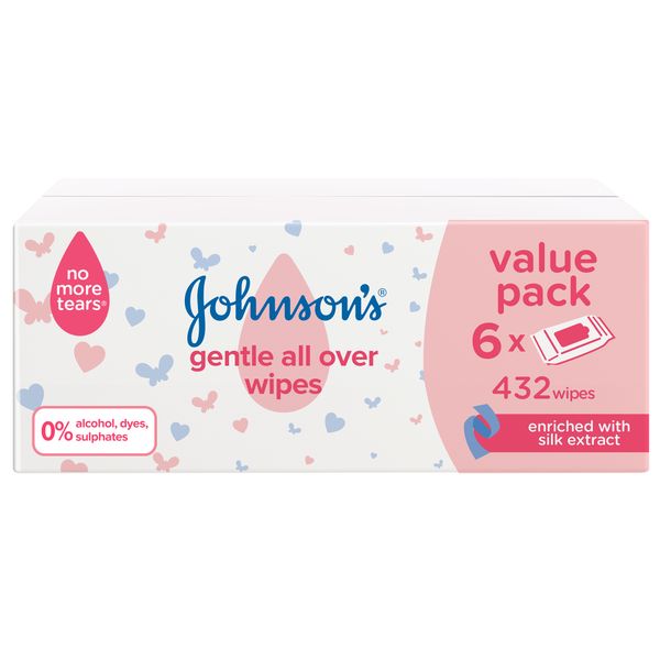 Johnson's Baby Gentle All Over Wipes, Pack Of 432 Wipes