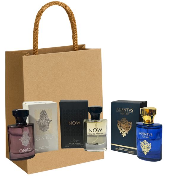 Venorna - NOW, ONIRO &amp; AUENTVS - 3 Perfumes Set for Men with Gift Bag COMBO