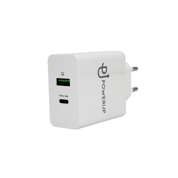 PowerUp 36W PD Type-C &amp; QC3.0 USB Fast Wall Charger