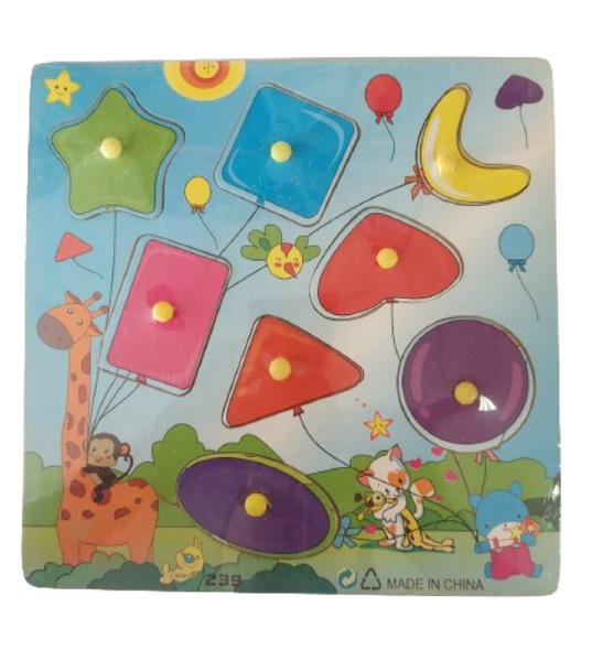 Balloon - Shape Wooden Peg Puzzle