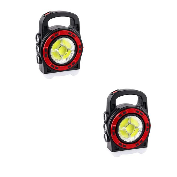 Set Of 2 Multi-Functional 20W Solar Powered COB Light