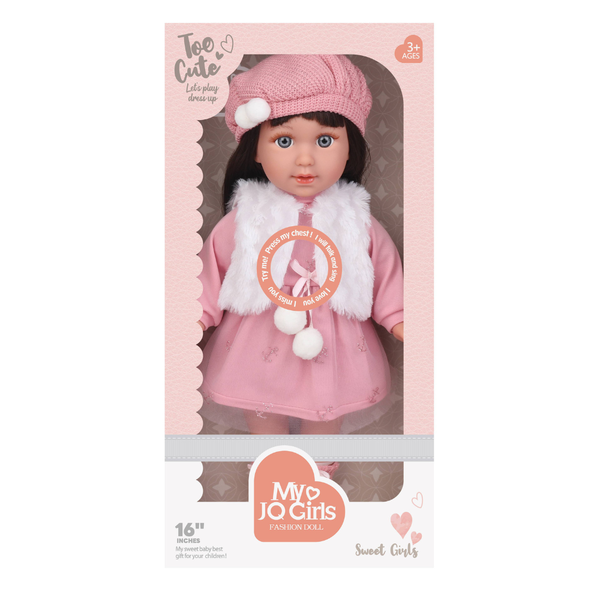 Fashion Doll with Sound - Nina - Dress, Beanie &amp; Shoes - 40cm