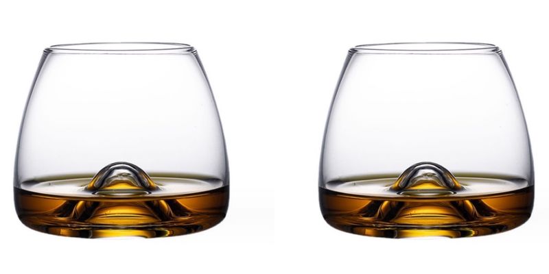 Glass Tumbler with Decoratove Bottom for Whiskey, Scotch, Cocktails Set 2