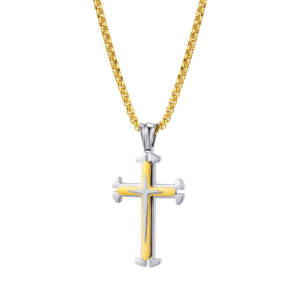 Two Tone Cross Necklace for Men | Buy Online in South Africa | takealot.com