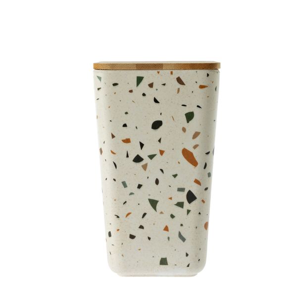 George &amp; Mason - Bamboo Fibre Terrazzo Print Storage Canister - 18.5cm