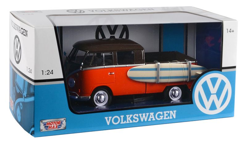 Motormax 1:24 Scale Volkswagen Type 2 (T1) Pickup with Surfboard