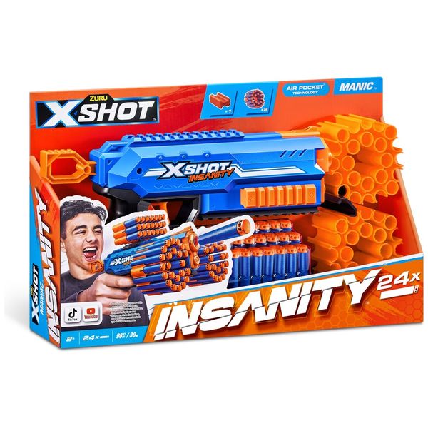 X-SHOT Insanity Manic BlasterT 24 Dart - 36603
