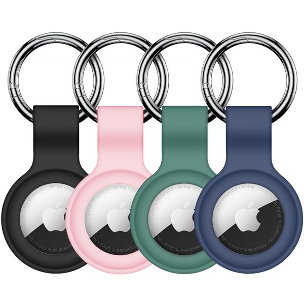 4 Pack AirTag KeyChain Silicone Case Compatible with Apple for AirTag