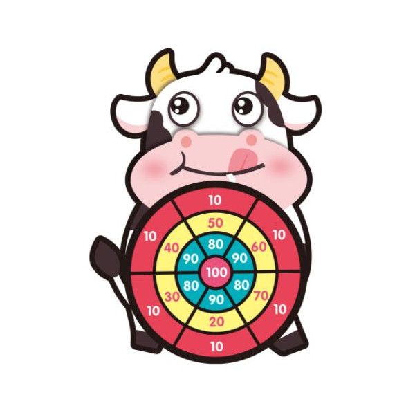 Olive Tree - Sticky Dart Ball and Dart Board Leisure Game Cow