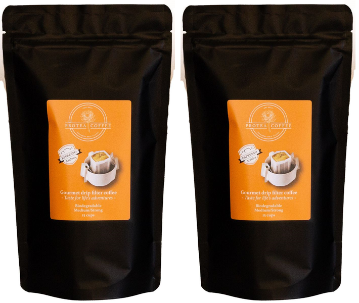 Protea Coffee Gourmet Drip Filter Arabica Coffee Espresso Pack of 2