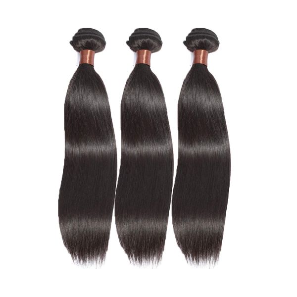 Joedir 3 pieces Peruvian Human Hair Straight Bundle 8Inch Nature Black