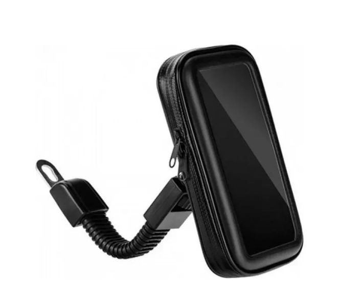 Black Motorcycle Pouch Phone Holder With A Zip