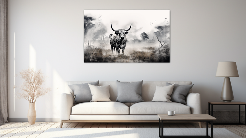 Canvas Wall Art - Nguni Bull Walking - MT0354