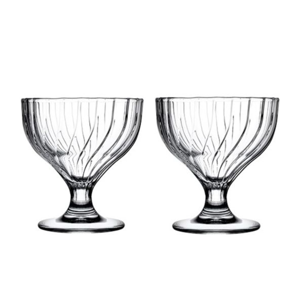 Dessert Bowl 240cc 2pc Footed Bouquet Glass