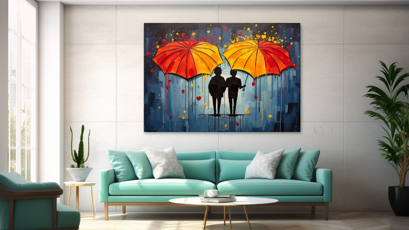 Canvas Wall Art - Umbrellasin Love - JT0024