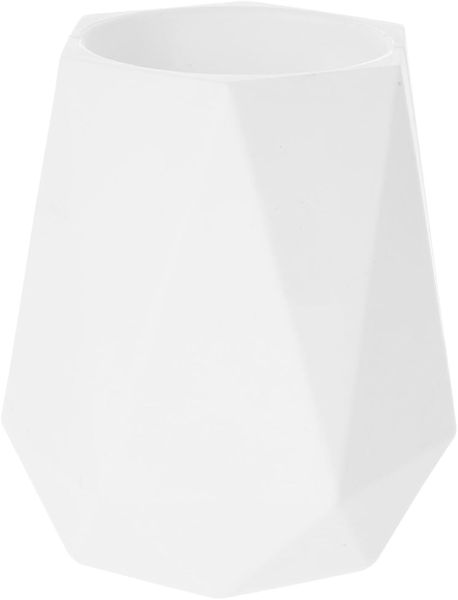 Silicone Pencil Holder and Geometric Makeup Brush Organizer, Pure White