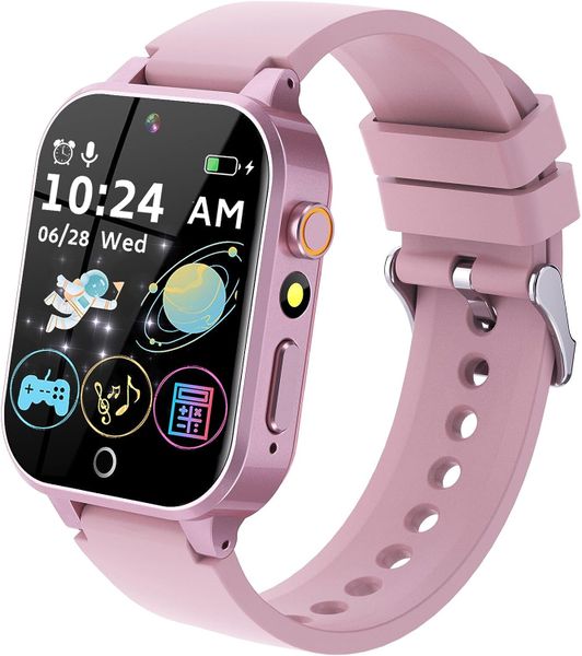 Children's Smartwatch Featuring 13 Alarm Modes - Ages 4 to 12 - Pink