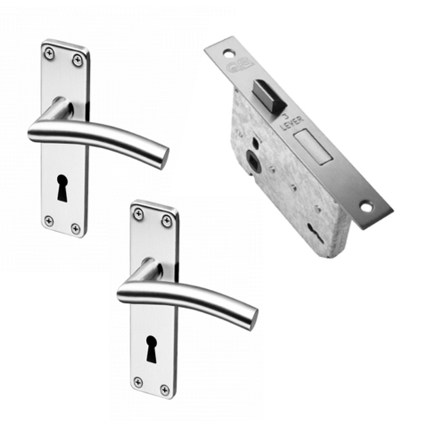 QS Coupe Umea 3 Lever Lockset SS